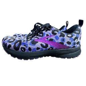 Brooks Revel 5 Purple Black Leopard Print Running Sneakers Women’s Size 10 B